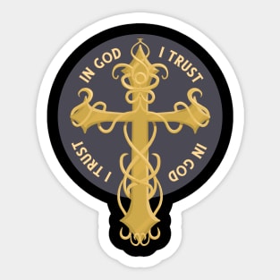 Gold Cross Sticker